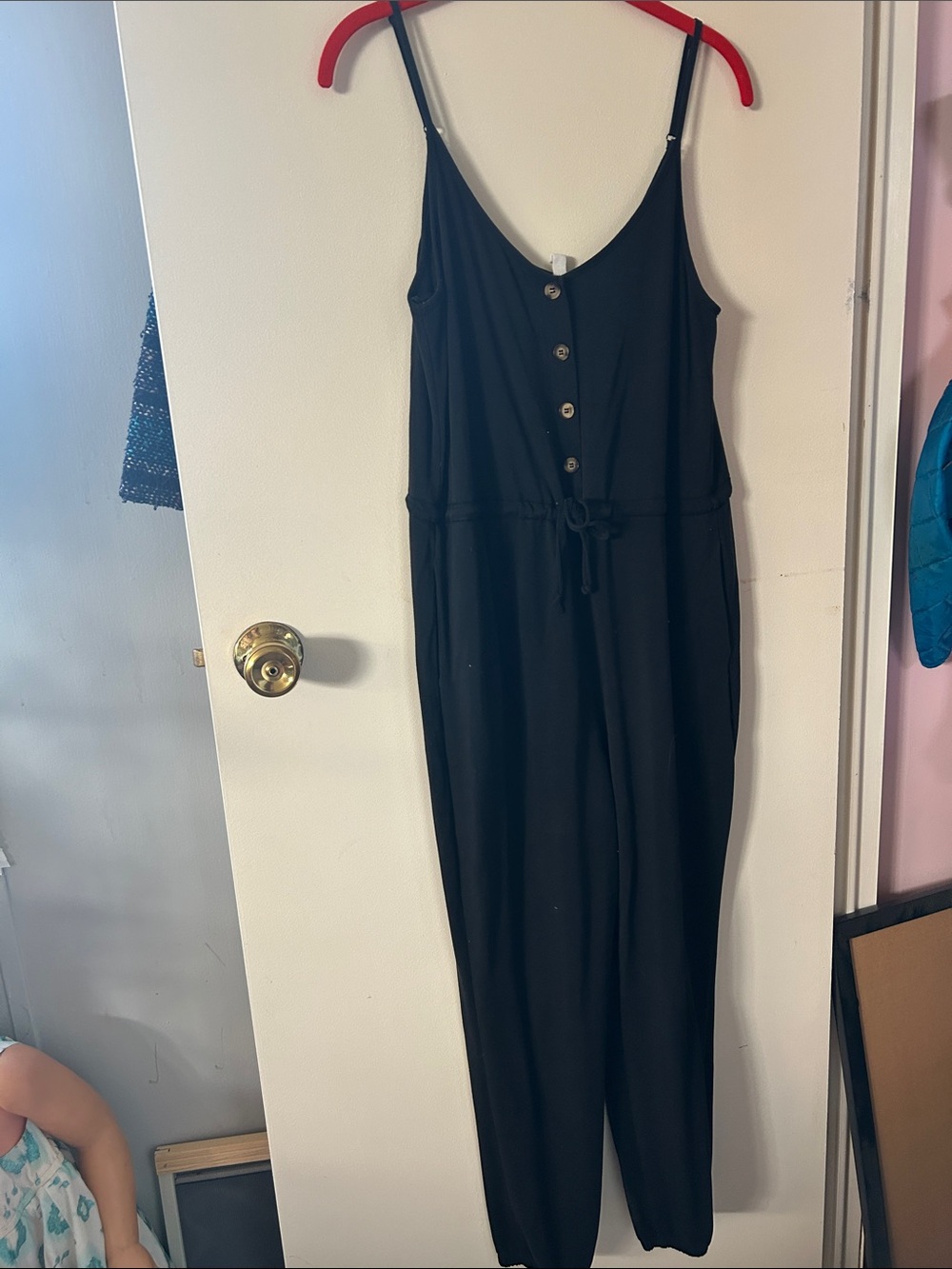 Wishlist Black Sleeveless Button-Front Jumpsuit